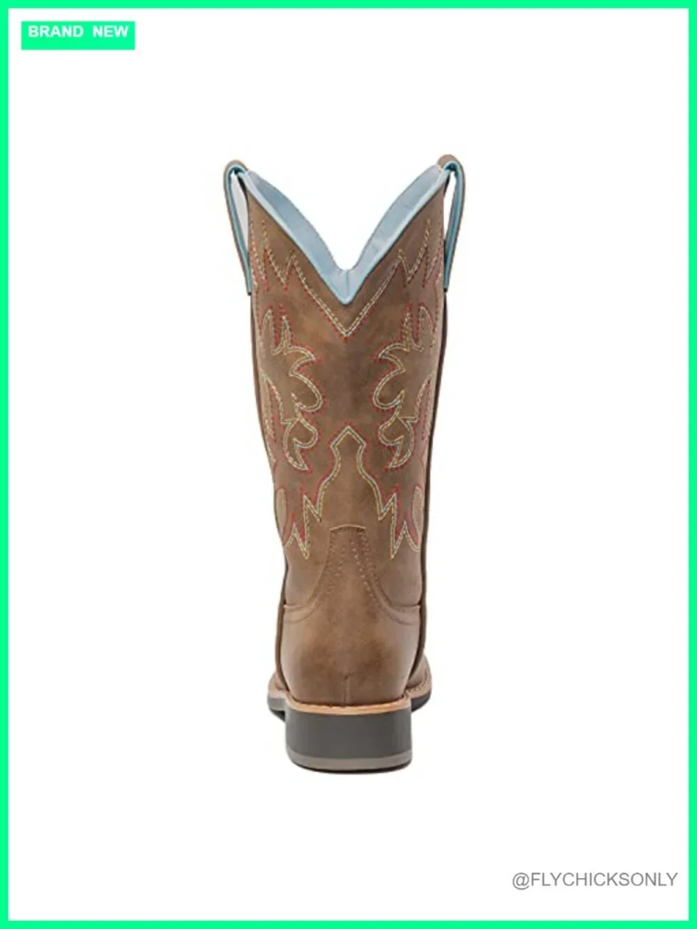 Women's Embroidered Square Toe Mid-Calf Cowboy Boots with Chunky Heel - PU